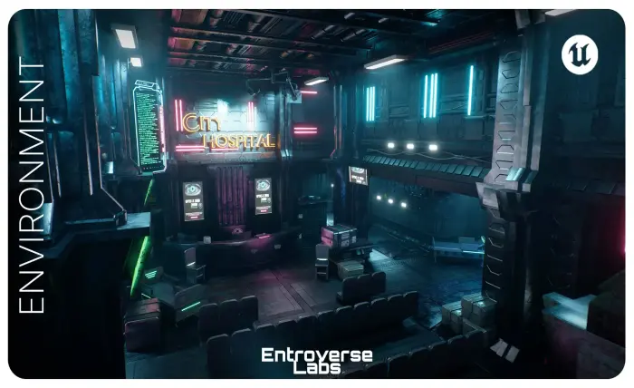 Cyberpunk Hospital - Cyberpunk Clinic - Modular Cyberpunk Environment