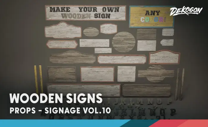 Signage VOL.10 - Wooden Signs (Nanite and Low Poly)