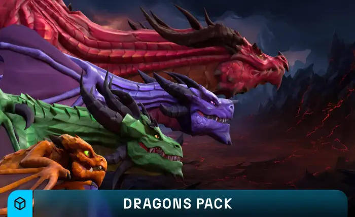 Stylized Fantasy Dragons Pack
