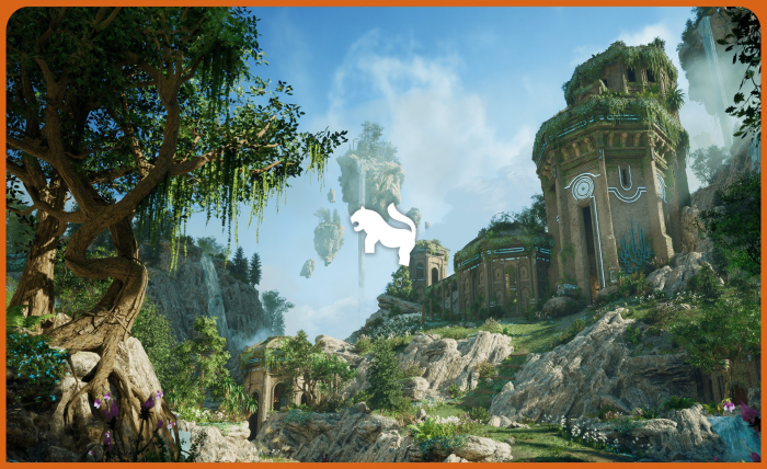 Ancient Tech Sanctuary in a Mythical Forest