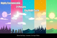 Toon Skies (Stylized Clouds , Planets , Environments Skybox)
