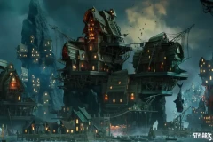 Stylized Pirate Port City Modular (Pirate , Port , City )