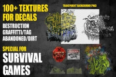 SURVIVAL GAME GRAFFITTI AND DIRT TEXTURE SET