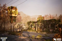 Post-Apo American Diner Environment (Exterior + Interior , Restaurant )