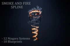 Smoke and Fire Spline Niagara Fluids