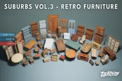 Suburbs VOL.3 - Retro Furniture (Nanite and Low Poly)