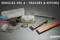Vehicles VOL.6 - Hitches & Trailers (Low Poly)