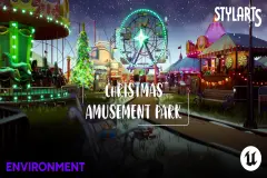 Stylized Christmas Amusement Park