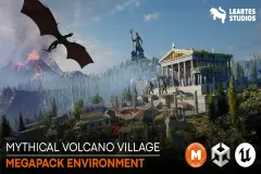 Mythical Volcano Village Megapack ( Volcano Village Mythical Village 3D Greek )