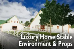 Large Horse Stable Ranch - Environment and Props