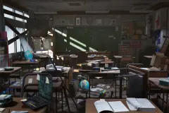 Abandoned classroom
