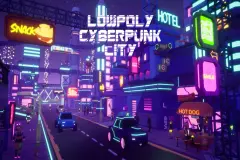 Stylized Lowpoly Cyberpunk City ( Stylized Stylised Cyber Cyberpunk Scifi 3D )