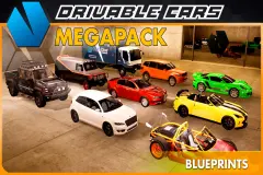 Drivable Cars: Essential Megapack 9 CARS 3d assets and blueprints