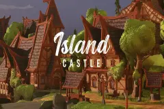 Stylized Island Castle Environment ( Stylized Island Castle Land Isle Isle 3D