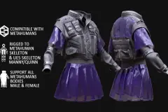 Cyber Jacket 20 - All MH Bodies & UE5 Skeletons - Rigged
