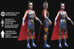 Fantasy Outfit - Male/Female MH & UE5 Skeletons - Rigged