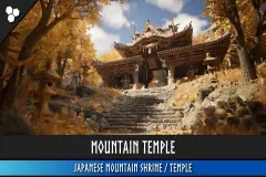Mountain Temple (Japanese Temple, Ancient Temple, Temple Shrine, Feudal Japan)