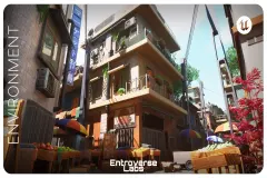 Stylized Japanese Street - Modular Asian Alley Market Pack