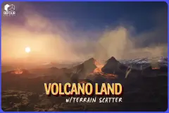 Volcano Land Environment w/ Terrain Scatter Tool