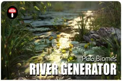 PCG Biome: River Generator (Interactive Foliage, Tree, Water, Wind System)