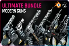 Modern Guns Bundle - Rigged & Game Ready Models