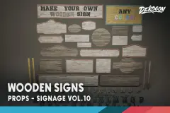 Signage VOL.10 - Wooden Signs (Nanite and Low Poly)