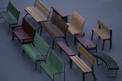 Urban city bench pack 01