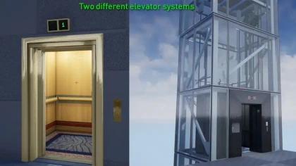 Two Elevator Systems (Glass Framed/Enclosed)