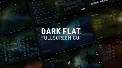 Fullscreen Flat GUI / UI Kit - transparent, rpg pack