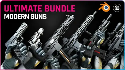 Modern Guns Bundle - Rigged & Game Ready Models