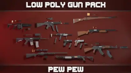 Low poly gun pack