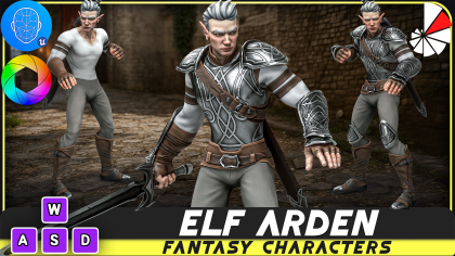 Elf Arden - Stylized Medieval Elven Warrior - Animated RPG Character Hero - #56